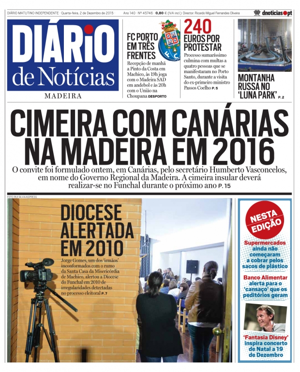 Edição do dia 2 Dezembro 2015 da pubicação Diário de Notícias