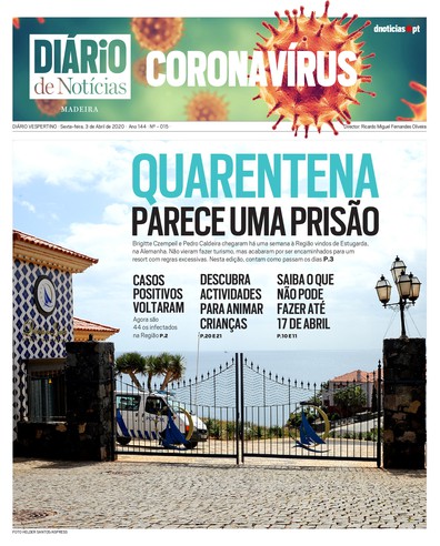 Edição do dia 3 Abril 2020 da pubicação DIÁRIO do Coronavírus