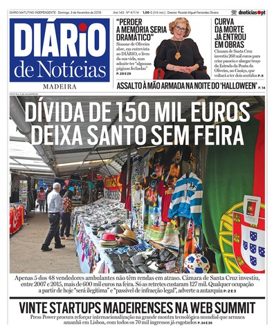 Edição do dia 3 Novembro 2019 da pubicação Diário de Notícias