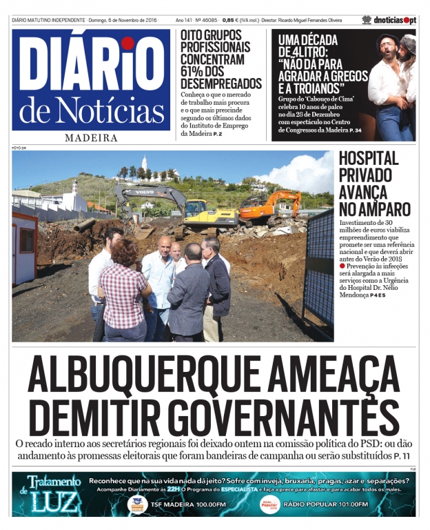 Edição do dia 6 Novembro 2016 da pubicação Diário de Notícias