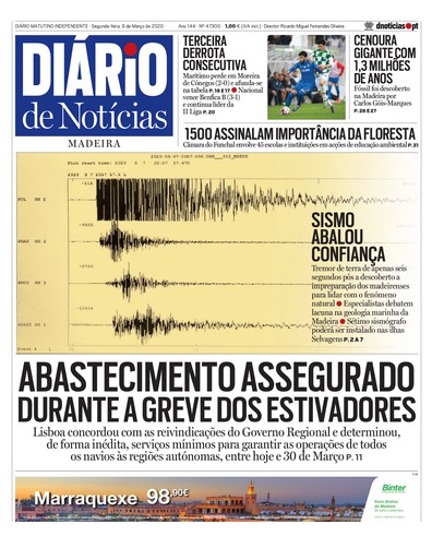 Edição do dia 9 Março 2020 da pubicação Diário de Notícias