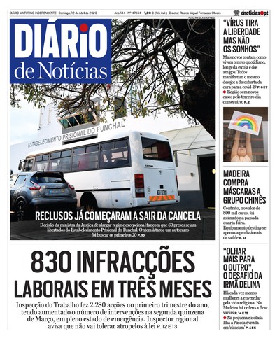 Edição do dia 12 Abril 2020 da pubicação Diário de Notícias