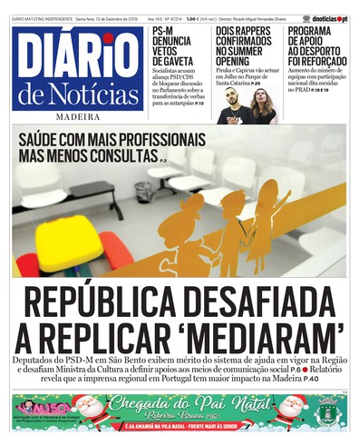 Edição do dia 13 Dezembro 2019 da pubicação Diário de Notícias