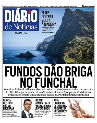 Edição do dia 14 Novembro 2018 da pubicação Diário de Notícias