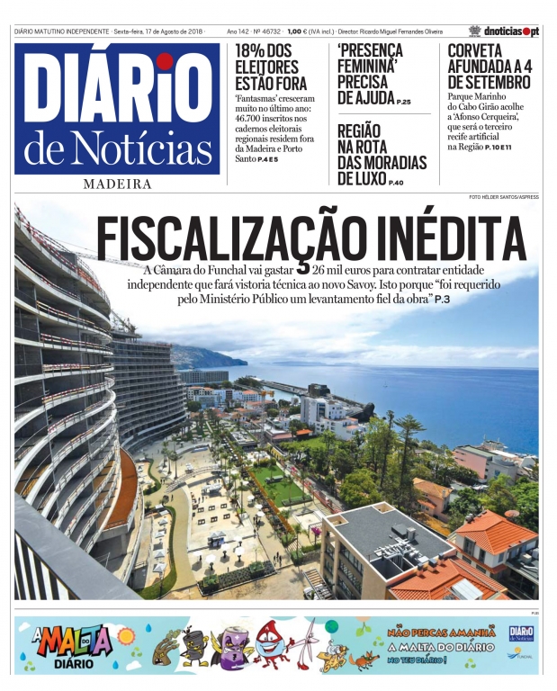 Edição do dia 17 Agosto 2018 da pubicação Diário de Notícias