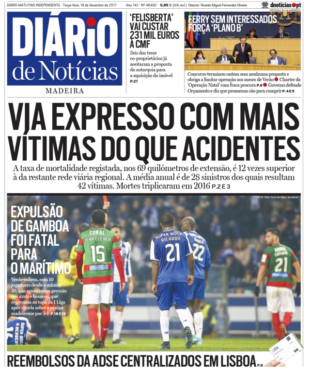 Edição do dia 19 Dezembro 2017 da pubicação Diário de Notícias