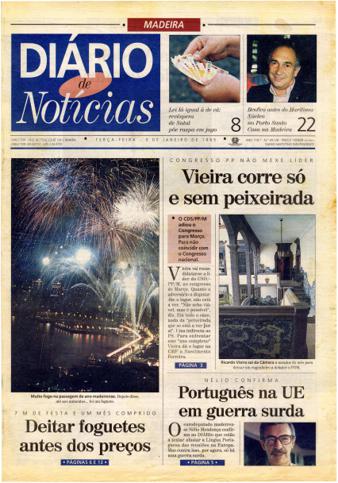 Edição do dia 3 Janeiro 1995 da pubicação Diário de Notícias