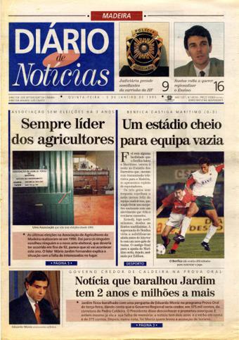 Edição do dia 5 Janeiro 1995 da pubicação Diário de Notícias