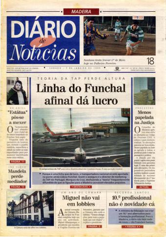 Edição do dia 7 Janeiro 1995 da pubicação Diário de Notícias