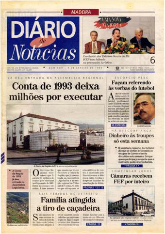 Edição do dia 8 Janeiro 1995 da pubicação Diário de Notícias