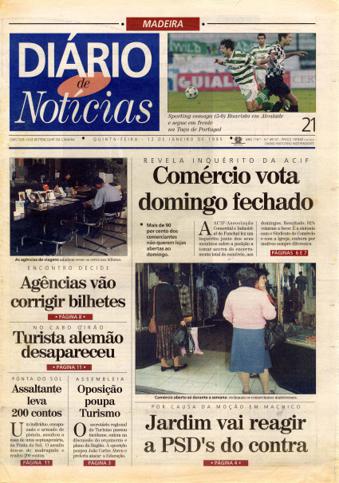 Edição do dia 12 Janeiro 1995 da pubicação Diário de Notícias