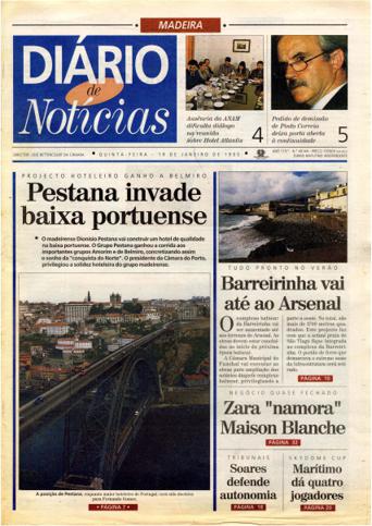 Edição do dia 19 Janeiro 1995 da pubicação Diário de Notícias