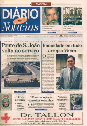 Edição do dia 29 Janeiro 1995 da pubicação Diário de Notícias