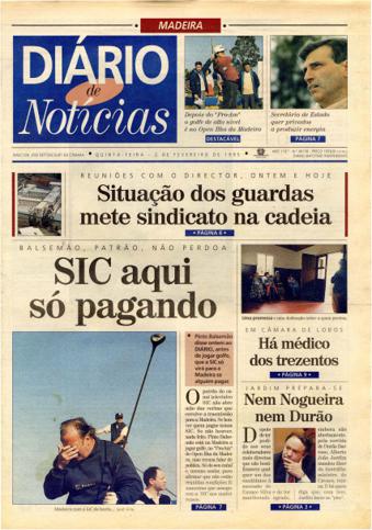 Edição do dia 2 Fevereiro 1995 da pubicação Diário de Notícias