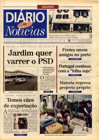 Edição do dia 3 Fevereiro 1995 da pubicação Diário de Notícias