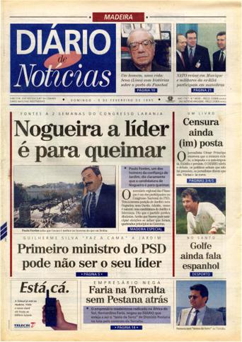 Edição do dia 5 Fevereiro 1995 da pubicação Diário de Notícias
