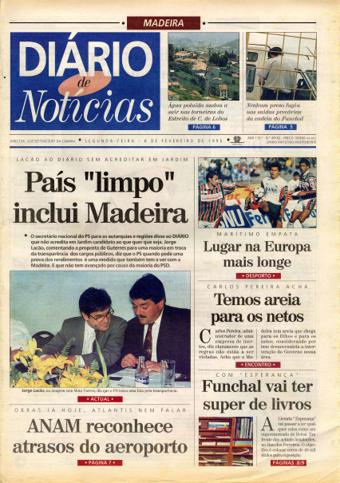 Edição do dia 6 Fevereiro 1995 da pubicação Diário de Notícias