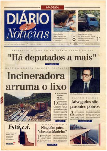 Edição do dia 7 Fevereiro 1995 da pubicação Diário de Notícias