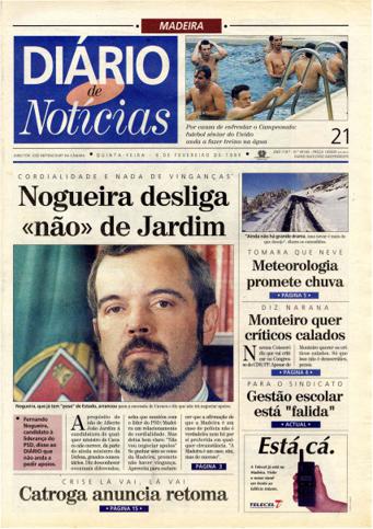 Edição do dia 9 Fevereiro 1995 da pubicação Diário de Notícias