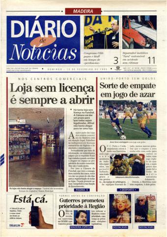 Edição do dia 12 Fevereiro 1995 da pubicação Diário de Notícias