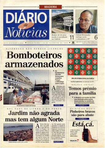 Edição do dia 14 Fevereiro 1995 da pubicação Diário de Notícias