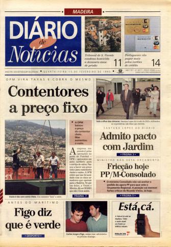 Edição do dia 15 Fevereiro 1995 da pubicação Diário de Notícias