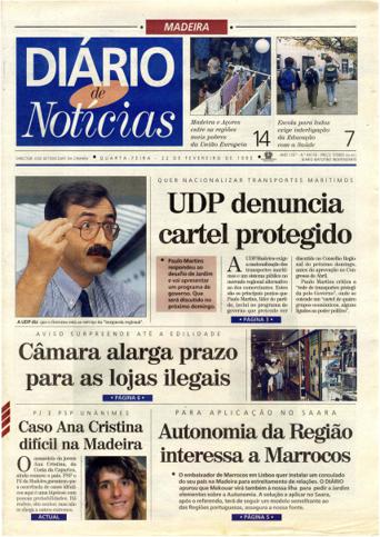 Edição do dia 22 Fevereiro 1995 da pubicação Diário de Notícias
