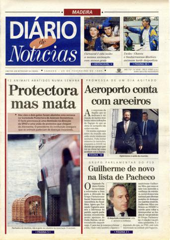 Edição do dia 25 Fevereiro 1995 da pubicação Diário de Notícias