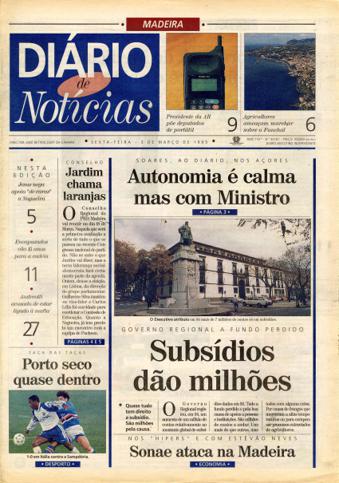 Edição do dia 3 Março 1995 da pubicação Diário de Notícias