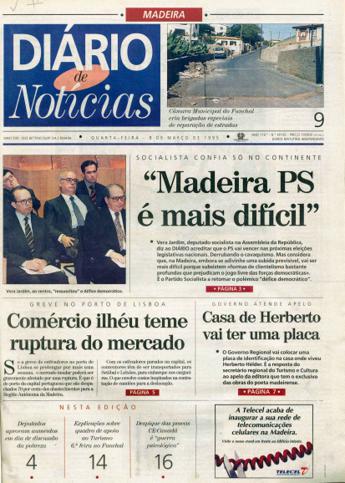 Edição do dia 8 Março 1995 da pubicação Diário de Notícias
