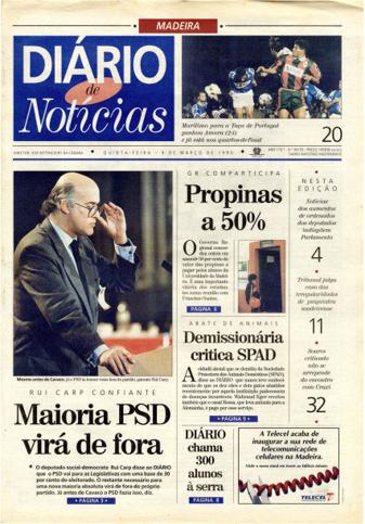 Edição do dia 9 Março 1995 da pubicação Diário de Notícias