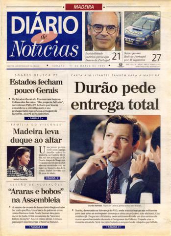 Edição do dia 11 Março 1995 da pubicação Diário de Notícias