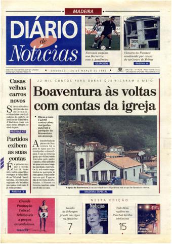 Edição do dia 26 Março 1995 da pubicação Diário de Notícias