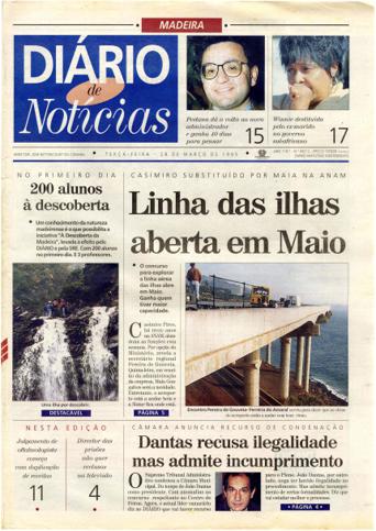 Edição do dia 28 Março 1995 da pubicação Diário de Notícias