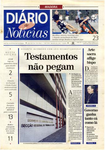 Edição do dia 30 Março 1995 da pubicação Diário de Notícias