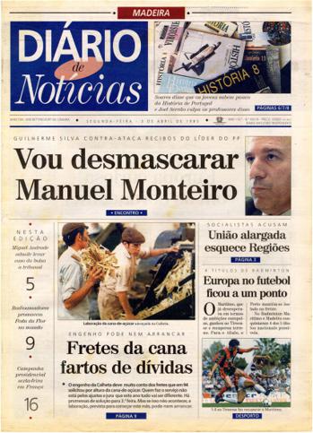 Edição do dia 3 Abril 1995 da pubicação Diário de Notícias