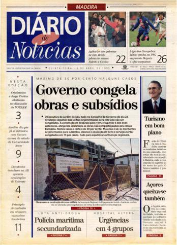Edição do dia 6 Abril 1995 da pubicação Diário de Notícias