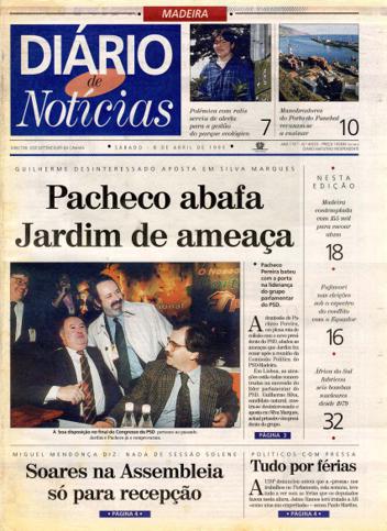 Edição do dia 8 Abril 1995 da pubicação Diário de Notícias