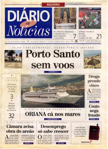 Edição do dia 13 Abril 1995 da pubicação Diário de Notícias