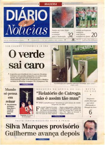 Edição do dia 15 Abril 1995 da pubicação Diário de Notícias