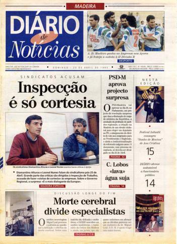 Edição do dia 23 Abril 1995 da pubicação Diário de Notícias