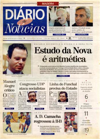 Edição do dia 24 Abril 1995 da pubicação Diário de Notícias