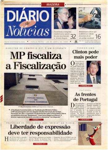 Edição do dia 25 Abril 1995 da pubicação Diário de Notícias