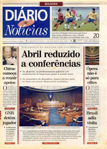 Edição do dia 26 Abril 1995 da pubicação Diário de Notícias