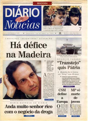 Edição do dia 30 Abril 1995 da pubicação Diário de Notícias