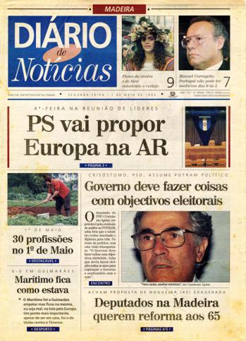 Edição do dia 1 Maio 1995 da pubicação Diário de Notícias