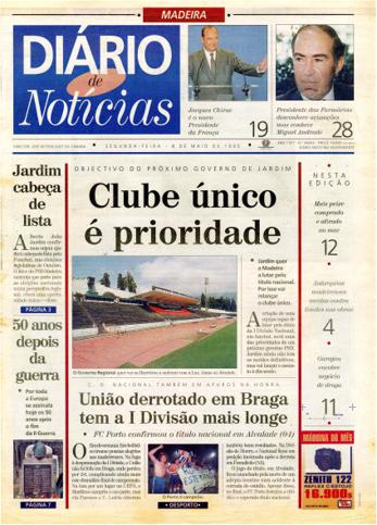Edição do dia 8 Maio 1995 da pubicação Diário de Notícias