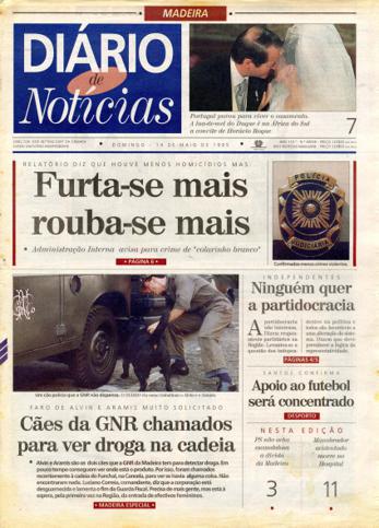 Edição do dia 14 Maio 1995 da pubicação Diário de Notícias