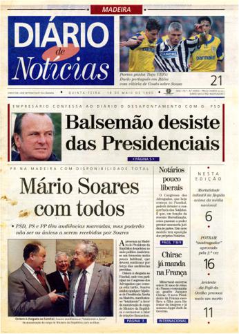 Edição do dia 18 Maio 1995 da pubicação Diário de Notícias