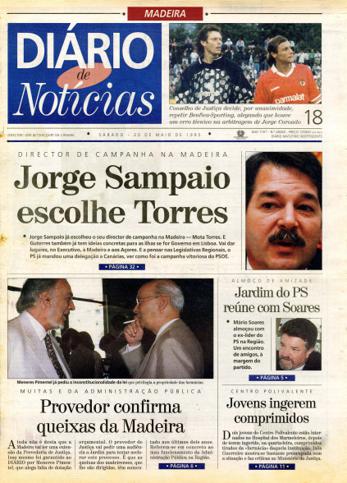 Edição do dia 20 Maio 1995 da pubicação Diário de Notícias